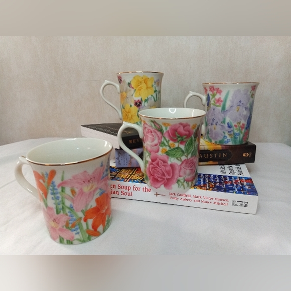 The Flower Blossom Mug Collection By Suzanne Clee Flower Coffee Mugs - 4 pc set. - Picture 2 of 8